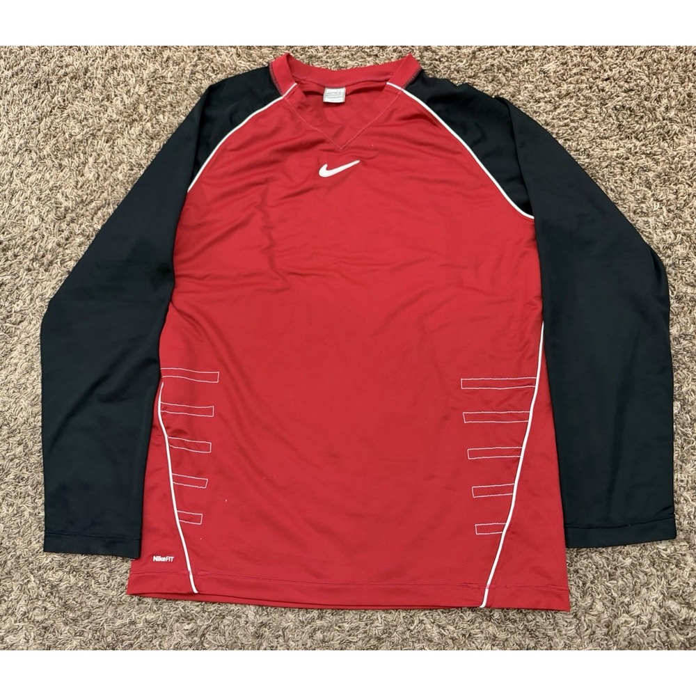 Vintage Y2K Nike Elite Center Swoosh Long Sleeve T-Shirt Mens Size XL